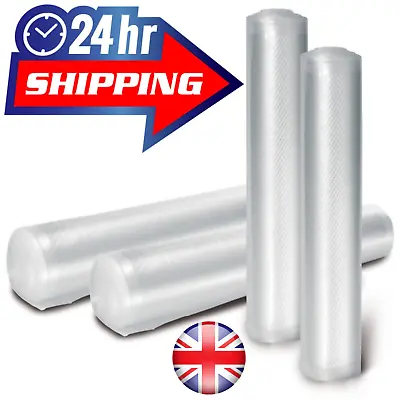 FRESHERPACK 2x Vacuum Sealer Food Rolls 28 X 600cm Embossed BPA Free Value Packs • £11.97