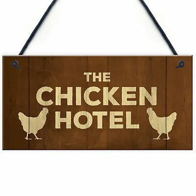 Chicken Signs And Plaque THE CHICKEN HOTEL Garden Sign Hanging Shed Sign • £3.99