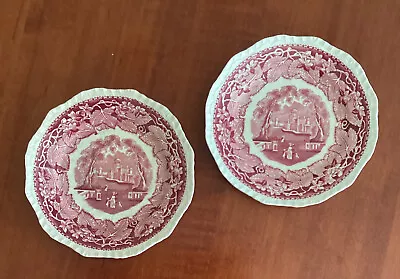 2 MASON'S VISTA ENGLAND PATENT IRONSTONE RED CHINA  6 7/8   Inch SALAD PLATES • $14.99