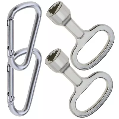 £4.88 • Buy 2PCS Triangle Utility Meter Box Key With Carabiner For Water Tank Elevator Valve