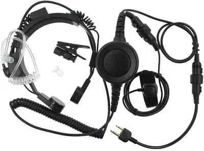 Military Grade Tactical Throat Mic Headset/earpiece Finger PTT For Icom Radio  • $52.99