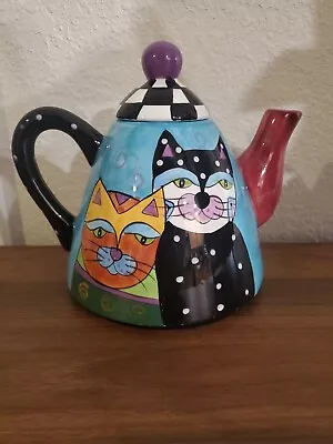 Collectible Milson & Louis Ceramic Teapot With Cats  • $48