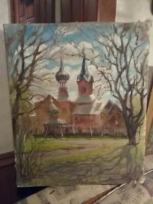 Vintage  RUSSIAN OIL PAINTING ON CANVAS I DO NOT KNOW ARTISTsigned On Back • $199.99