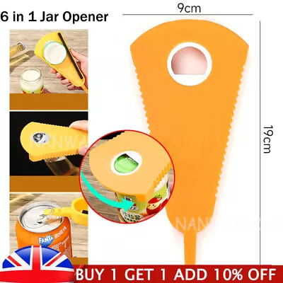 6 In 1 Jar Opener Multi Functional Weak Hand Bottle Lid Opener Seniors Arthritis • £2.99