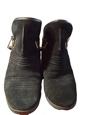Skechers SKCH+3 Black Suede Boots Size 10 PreLoved Good Condition • $35