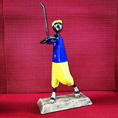 Vintage Manuel Felguerez Mexican Folk Art Metal Golfer Modernist Signed • $39