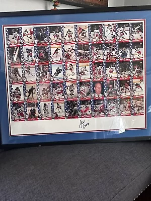 1980 Miracle On Ice USA Hockey  Framed Uncut Cards W/jim Craig Autograph • $250