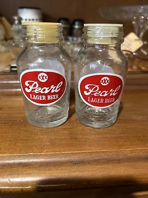 Pearl Lager Beer Salt Pepper Shakers Vintage • $20