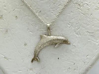 Kabana Sterling Silver 1.25” Dolphin Pendant 18” Necklace 4.3g • $39.99