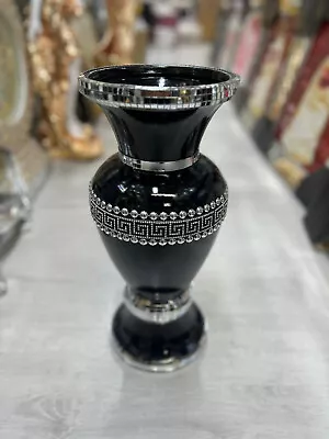 £23.99 • Buy 40cm Beautiful Ceramic Mosaic Vase Black Crystal Decorative Mirror Flower Luxury
