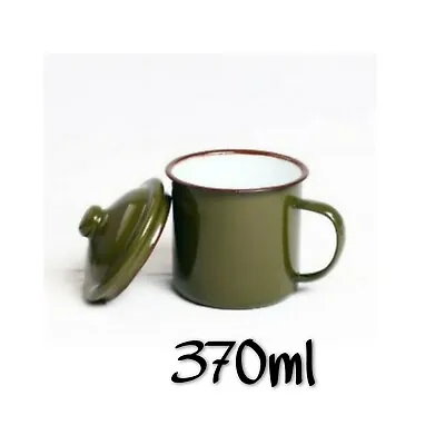 $12.78 • Buy 9cm Enamel Mug With Lid For Home Camping & Travel Tea Coffee Cup Traditional 