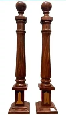 Masonic Regalia Blue Lodge Grand Lodge Hand Made Wooden Super Deluxe Pillars Set • $89.99