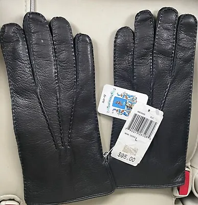 Men's Leather Soft Deerskin Winter Warm Fur Lined Gloves Size Large • $59