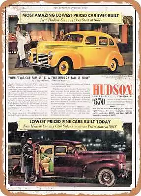 METAL SIGN - 1940 Hudson Six Touring Sedan Country Club Sedan Vintage Ad • $21.95