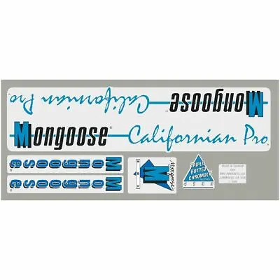 1988 Mongoose - Californian Pro Decal Set -  Chrome Frame • $39.95