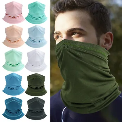 Breathable Neck Gaiter Tube UV Face Mask Thin Scarf Bandana Quick Dry Headband • $2.99