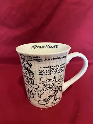 Mickey Mouse Coffee Mug Sketch Book Tea Cup Black & White Disney Animation • $5