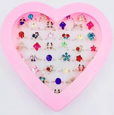 $14.99 • Buy 36pcs Children Kids Adjustable Jewelry Rings Box Set Display Case Gift