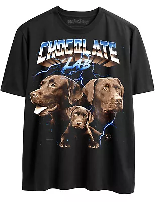 Brown Labrador Chocolate Lab Retro 80s Glam Heavy Metal Tshirt For Dog Owner • $21.99