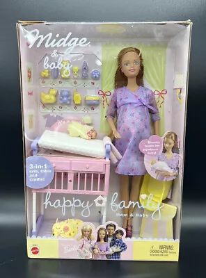 Barbie Happy Family Pregnant Midge And Baby 2002 Seal Box - Controversial • $279.99