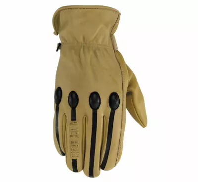 Black Brand Men's Deerskin Retro Motorcycle Gloves W/ Touch Screen Sizes S - 3XL • $19.99