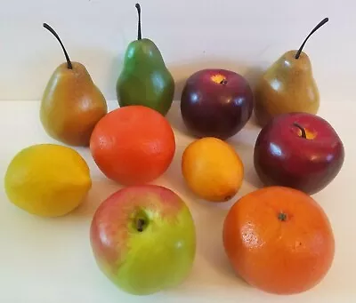 Vintage Lot 10 Artificial Plastic Fruit  Decor Display Apple Pears Lemons Orange • $8.75