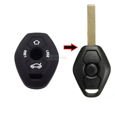 $4.88 • Buy 4 Button BMW Silicone Skin Key Cover Case Fob Case For BMW 3 5 7 Series Black 