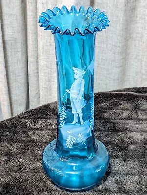 Mary Gregory Woman Golfer Blue 12.5  Vase • $69