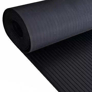 Wide Broad Ribbed Rubber Flooring Matting For Garage Van Car Roll Mat • £14.95