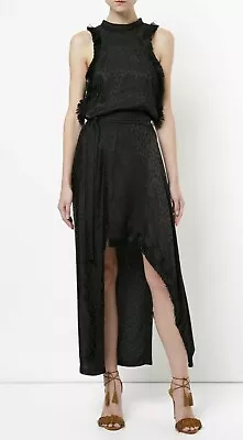 $69 • Buy Mint Alice McCall HEY BABY Sz12 Wrap Black Animal Print Emboss Sateen Maxi Skirt