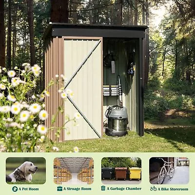 5x3ft Garden Shed Outdoor Tool Storage House Container With Lockable Outdoor UK • £145.90