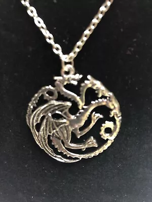 3 Headed Dragon Necklace Silver Tone Targaryen Game Of Thrones A9 • £8.99