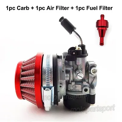 Red Racing Carb Carburetor For 49 50 60 66 80 Cc 2 Stroke Motorized Bicycle Bike • $28.94