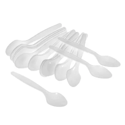 10Pcs-100Pcs Clear Plastic Spoon For Ice Cream Dessert Cups Party Supplies UK • £4.38