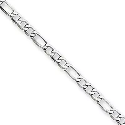 Figaro 5mm 14k White Gold Chain For Men Necklace Women Jewelry Strong Solid C... • $108.01