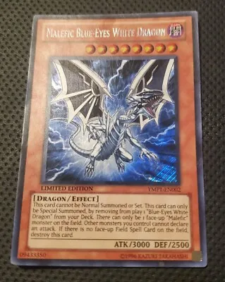 Yu-Gi-Oh! Malefic Blue-Eyes White Dragon YMP1-EN002 Secret Rare Limited Mp/Hp • $2.99