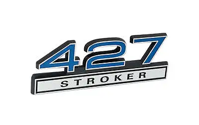 Ford Mustang Blue & Chrome 427 427ci Stroker Fender Emblem Badge 4  X 1.5  • $12.13