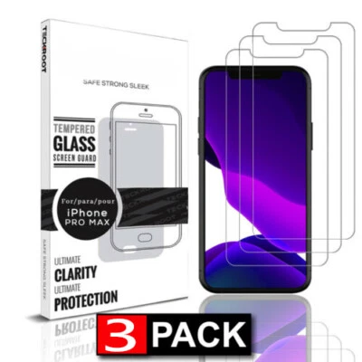 $5.16 • Buy 3-Pack IPhone 11, 11 Pro, 11 Pro Max X XR 8 7 6+ Tempered Glass Screen Protector
