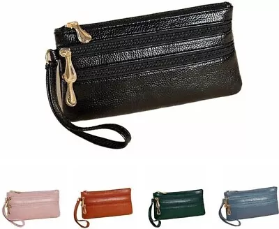 Faux Leather Three Section Wristlet Purse Wallet For Iphone Coins And Notes 1025 • £8.99