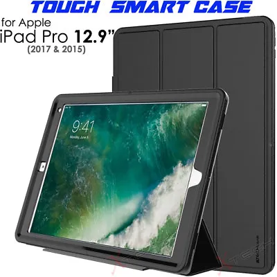 Black IPad Pro 12.9  2017 Tough Rugged Protective Slim Smart Armour Case Cover • £14.95