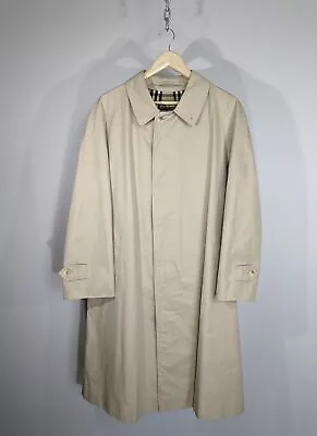 Vintage Burberrys Nova Check Men's Trench Coat Size M-L Beige Luxury Brand • $379.49