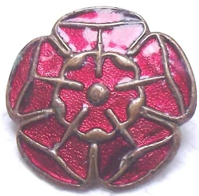 £2 • Buy Lancashire Red Rose- A Vintage Red Rose Possibly Lancashire Guides Enamel  Badge