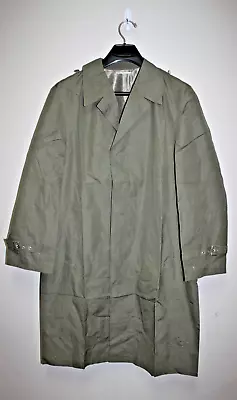 Military Austrian Trench Coat Rain Jacket OD Green Waterproof Overcoat 48  Chest • $39.99