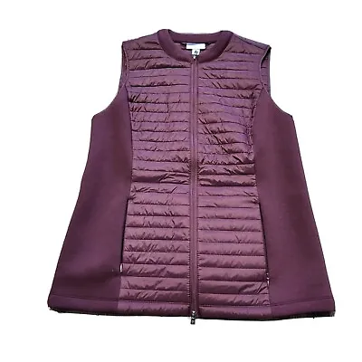 J Jill Fit Quilted Puffer Vest Performance Fashion Zip Up Jacket Womens Sz Small • $23.09