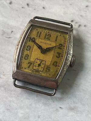 Peerless Formerly IWC Gold Filled Mens Manual Wind Vintage Tank Watch For Repair • $38.86