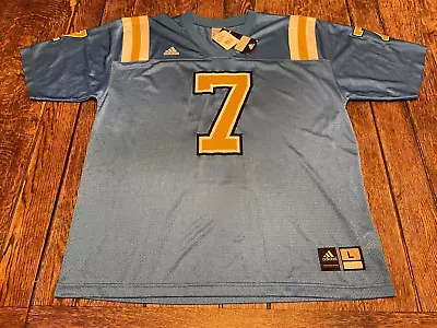 Nwt UCLA BRUINS #7 Men's L Large Adidas Blue Football Jersey NCAA Wow WOW Wow • $35