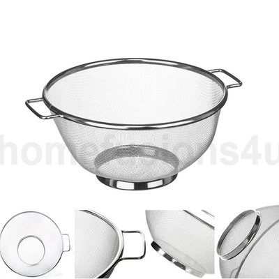 £7.95 • Buy Sieve With Dual Handles Stainless Steel Wire Mesh Strainer Sifter Silver 25cm 