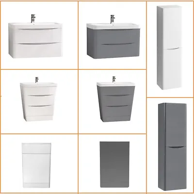 £373.95 • Buy Bathroom Vanity Unit Cabinet Furniture Toilet Basin Sink Wall Hung Storage