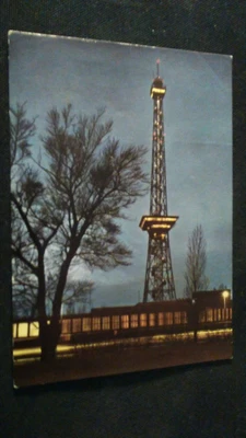 £0.87 • Buy Beautiful Older Post Office Berlin West Radio Tower At Night Exhibition Halls Run. Um 1970 Ft26