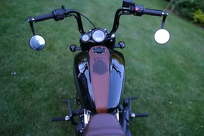 Evil Grim Reaper Custom Leather Indian Scout Bobber Motorcycle Gas Tank Bib Tan • $169.99